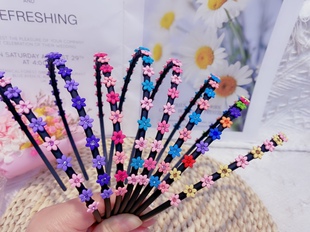 韩国花朵小花儿童细杆密齿防滑压发碎发神器发箍发卡孩子成人通用