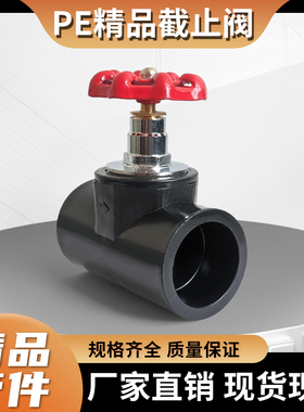 热熔PE截止阀DN2532405063mm自来水管道4分1寸2寸水阀开关闸阀