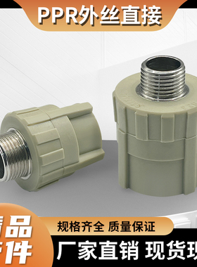 PPR热熔外丝直接头配件DN25324063自来水管配件4分6分1寸外牙直通