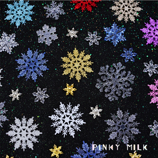 PM痛包闪光镭射雪花金银装饰配件扎包材料谷子美化拍照道具填充板