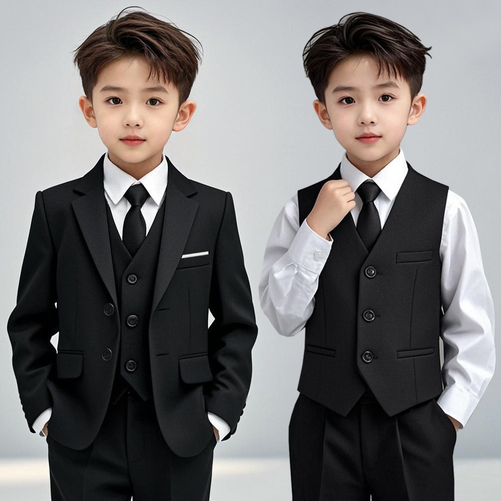 男童西装套装春秋帅气英伦花童婚礼儿童主持人礼服小男孩演出西服