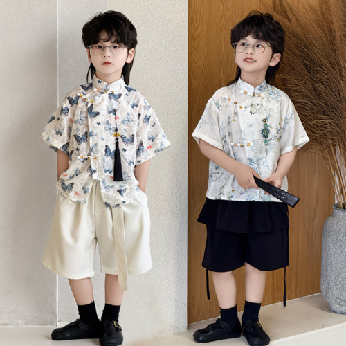 儿童唐装男童新中式套装夏季新款