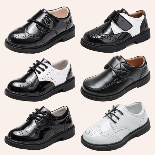 男童皮鞋漆皮西装演出鞋英伦风黑色软底儿童表演鞋男孩花童小皮鞋