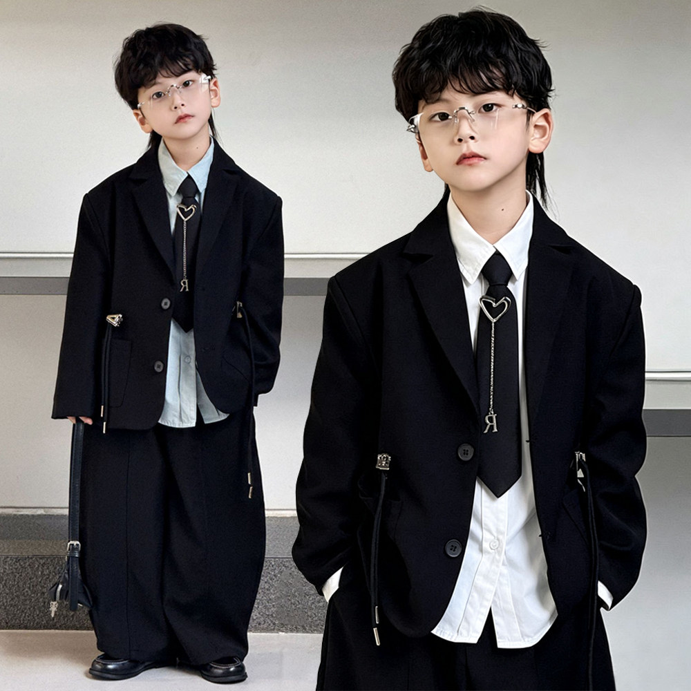 高级感男童西装套装潮帅气礼服