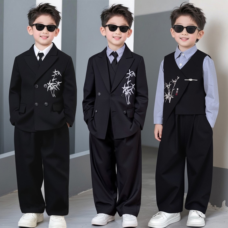 男童西装套装秋冬高级感中式西服