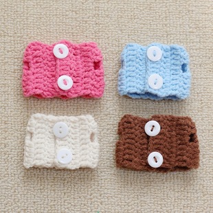 佳纽扣背心10厘米小挂件毛线钩织毛衣14cm掌门狗公仔配件服装