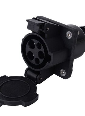 美标SAE J1772延长线充电座套料48A直插美标插座车端插座