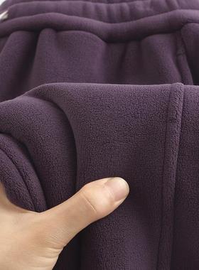 酱紫好看！500G重磅双面奥粒绒束脚卫裤女加绒加厚保暖休闲长裤冬