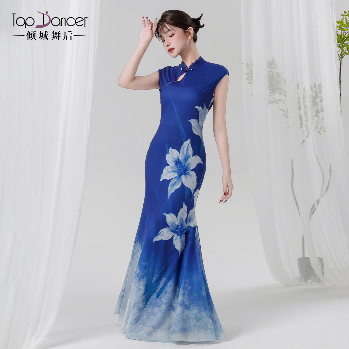 倾城舞后古典舞服装旗袍舞蹈服新中式长款连衣裙可日常舞蹈练功服