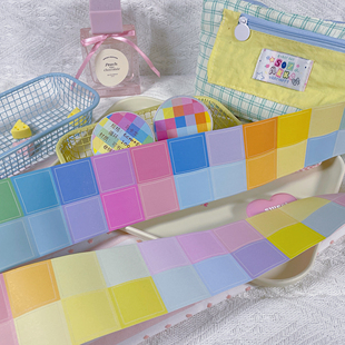 桃气乐乐原创手帐胶带基础马卡龙色盐系方块可书写纸胶带拼贴素材