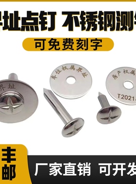不锈钢十字测钉车位界址点钉房产权属界址钉沉降观测点钉测绘道钉
