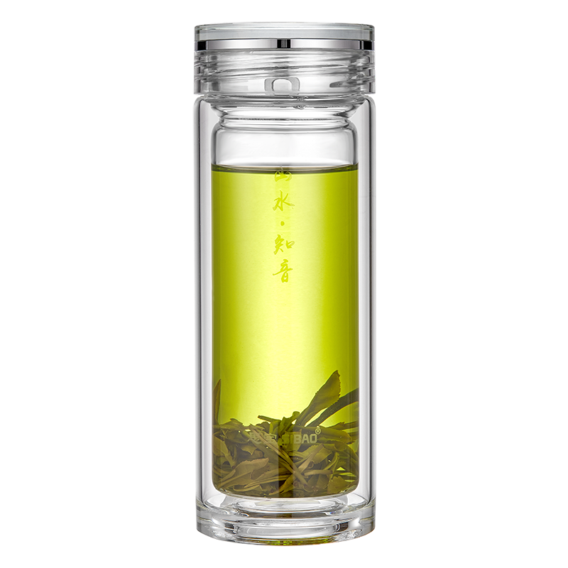 思宝商务双层加厚隔热玻璃杯