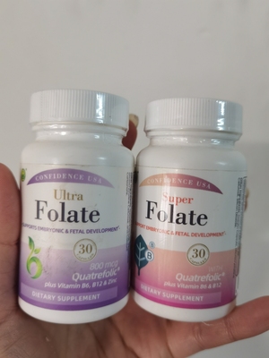 美国信心康乐活性叶酸30粒备孕妇复合维生素孕前孕早期400/800mcg