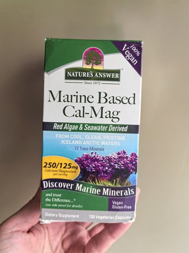 盒损美国Nature's Answer海洋红藻钙镁胶囊120粒骨骼牙齿健康28.4