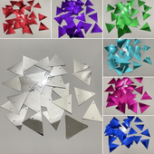 手工DIY亮片材料婚庆婚礼舞蹈服装 装 饰镜面镭射彩色5CM三角形亮片