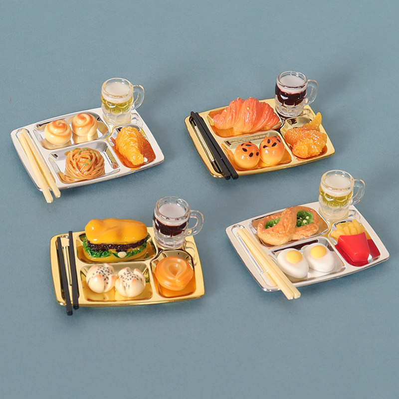 娃娃屋仿真迷你餐盘食物点心模型 微缩厨房装饰摆件 手工创意配件