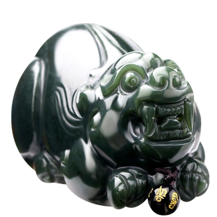 念玉新疆和田玉手把件男款黑青玉貔貅小摆件把玩件玉石招财兽瑞