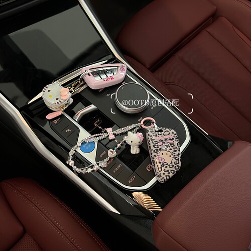 适用黑皮Kt猫宝马3系车钥匙壳5系530/1系x1x2x3x4x5女扣4系320li