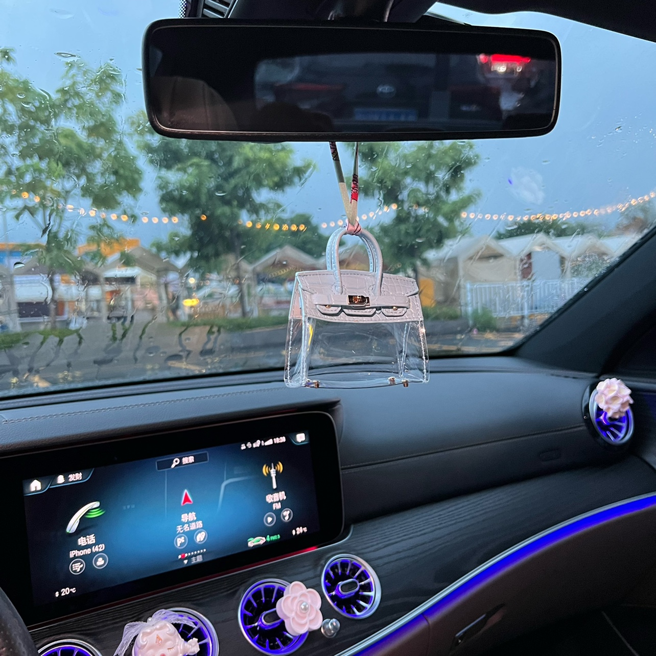 网红迷你真皮铂金包挂件可爱娃包创意耳机口红包汽车钥匙扣车挂饰