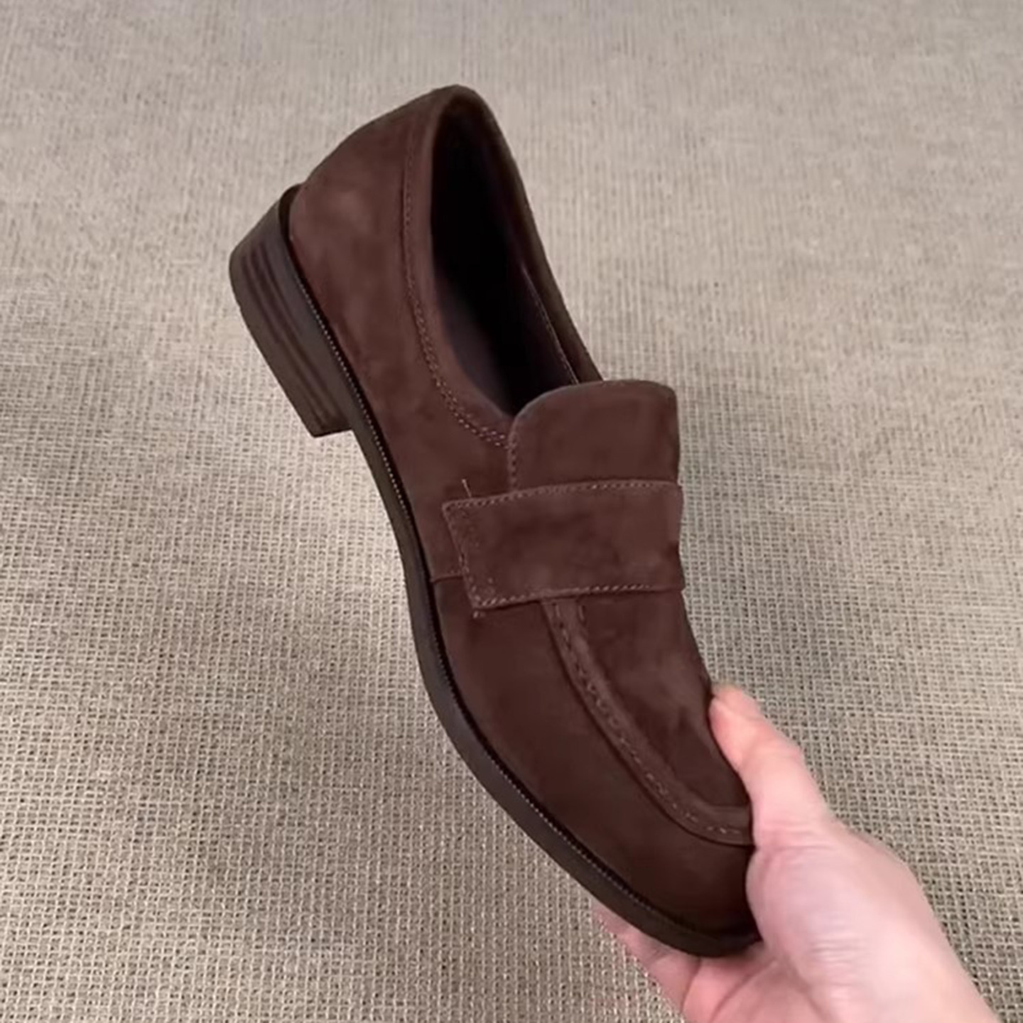 羊皮版~复古小众圆头粗跟乐福鞋女百搭学院风日常一脚蹬浅口单鞋,女鞋,乐福鞋（豆豆鞋）,淘宝优惠券,粉丝福利购,淘宝优惠卷