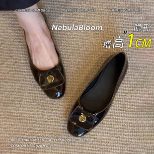 女配裙子小香风温柔一脚蹬单鞋 复古圆头平底玛丽珍鞋 法式 羊皮版