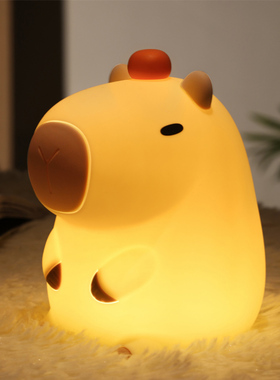 儿童智能卡皮巴拉小夜灯闹钟