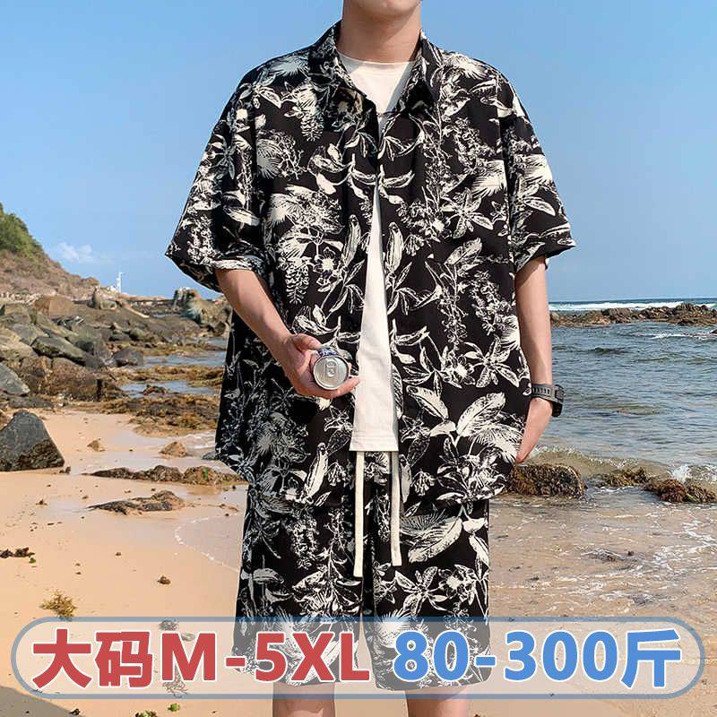 2025年新款夏季翻领男士花衬衫休闲时尚潮流帅气男款夏天休闲上衣