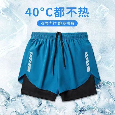 运动短裤男款跑步专用可放手机马拉松田径训练夏季速干内衬三分裤