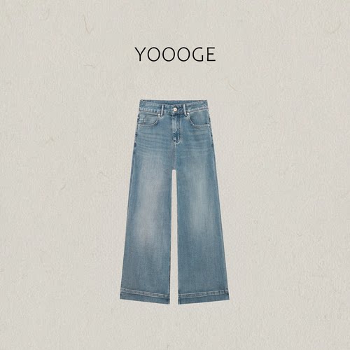 右格Jeans牛仔裤女不贴腿微喇裤