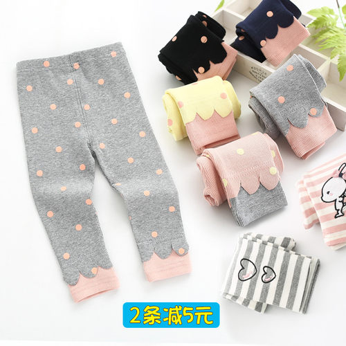 女童打底裤波点外穿长裤