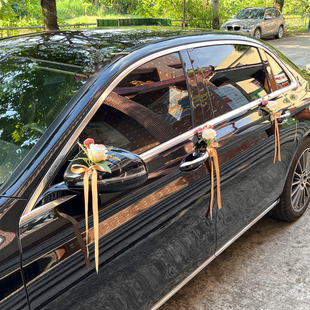 副车拉花套装 新品 车队花 韩式 浪漫香槟色系列婚车花