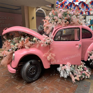定制大型复古铁艺老爷车模型酒吧商场露营地甲壳虫美陈装饰摆件