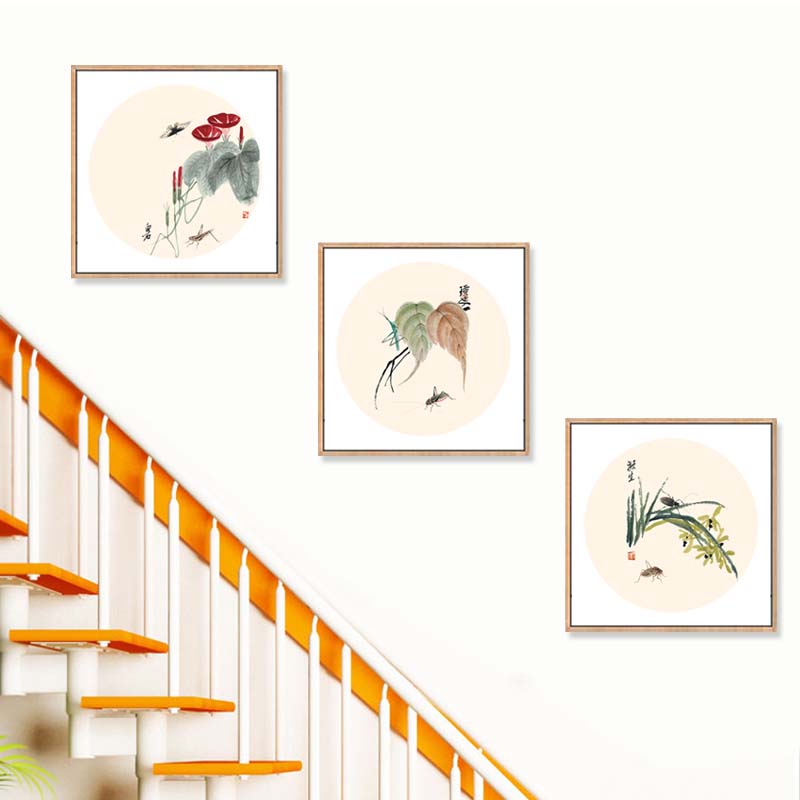 楼梯间装饰画齐白石作品画新中式风格挂画中国风餐厅卧室客厅壁画图片