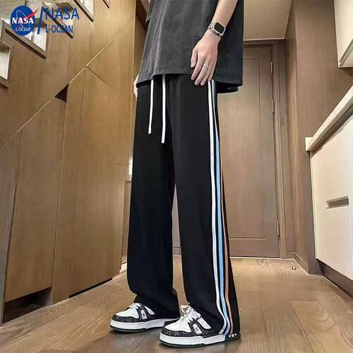 直筒运动裤男士休闲裤青少年长裤春秋季宽松潮流ins条纹卫裤外穿