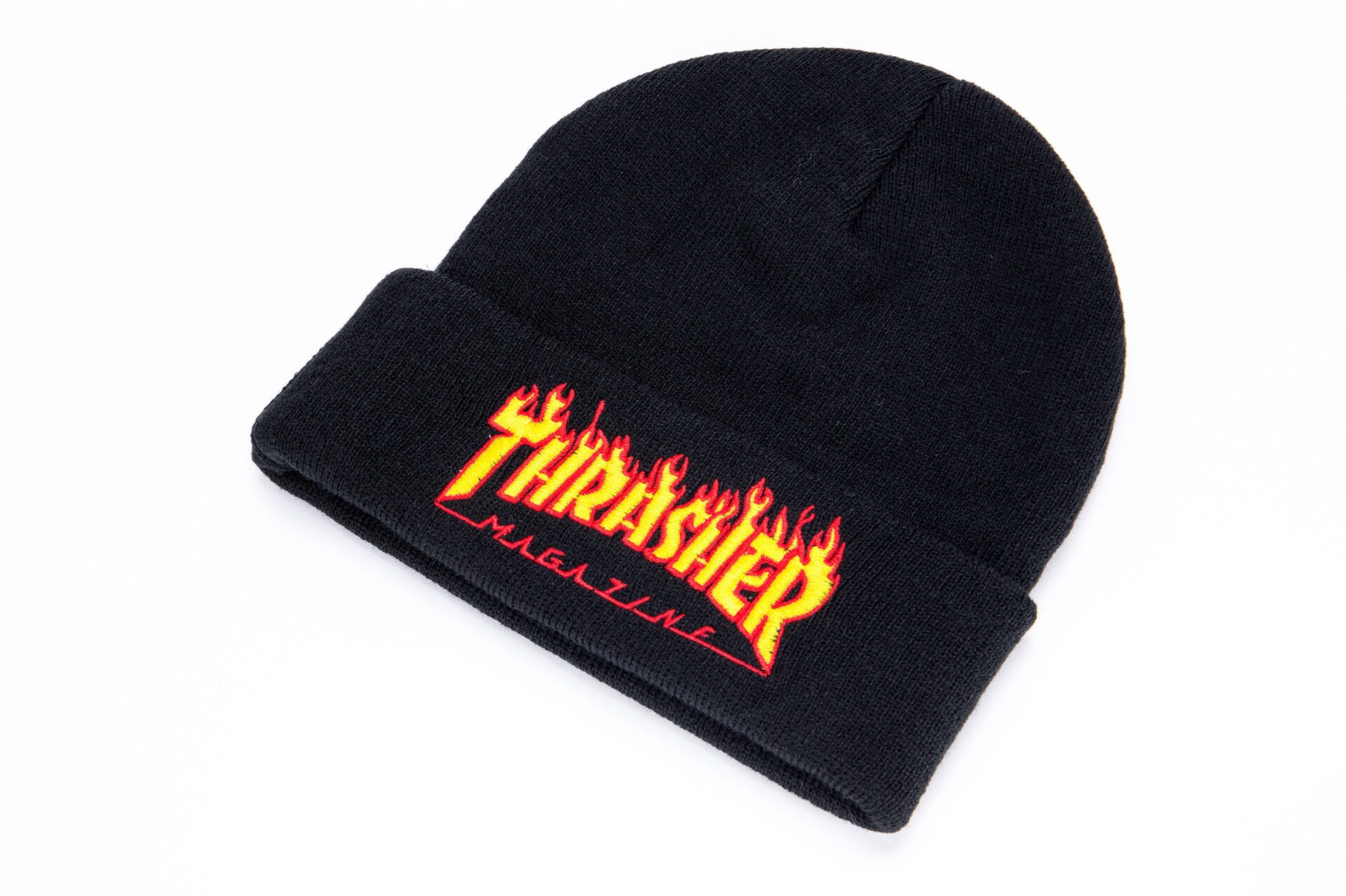 现货欧美风滑板帽潮牌帽子火焰冷帽休闲毛线帽情侣刺绣毛线帽潮款