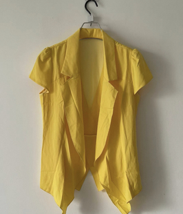 品牌撤柜女装姚领全新正品黄色短袖衬衫
