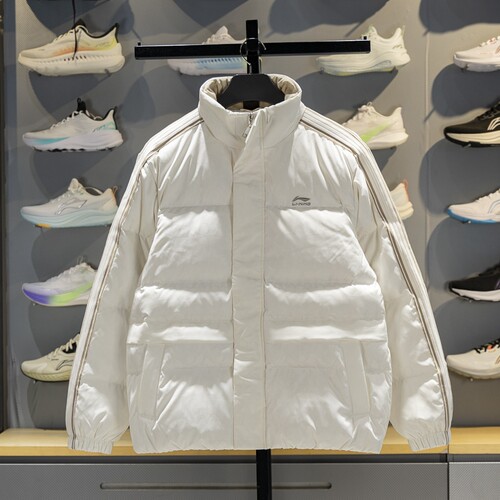 李宁保暖立领短款男女通用羽绒服