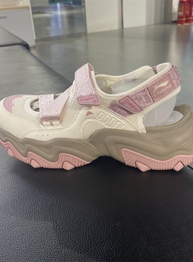 李宁女子凉鞋2025夏季新款猫爪 SANDAL魔术贴运动潮流凉鞋AGUV004