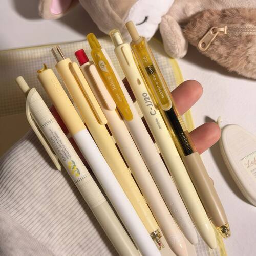 奶黄杆日本KOKUYO国誉木野梦境中性笔黑色刷题笔淡雅高颜值套装