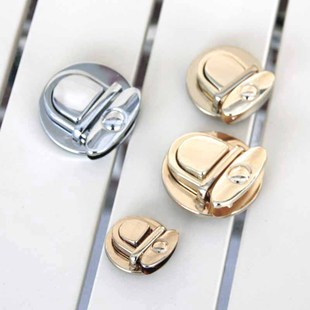 包包配件手工diy泫雅包布条包锁扣金色银色圆锁扣包包装饰圆插扣