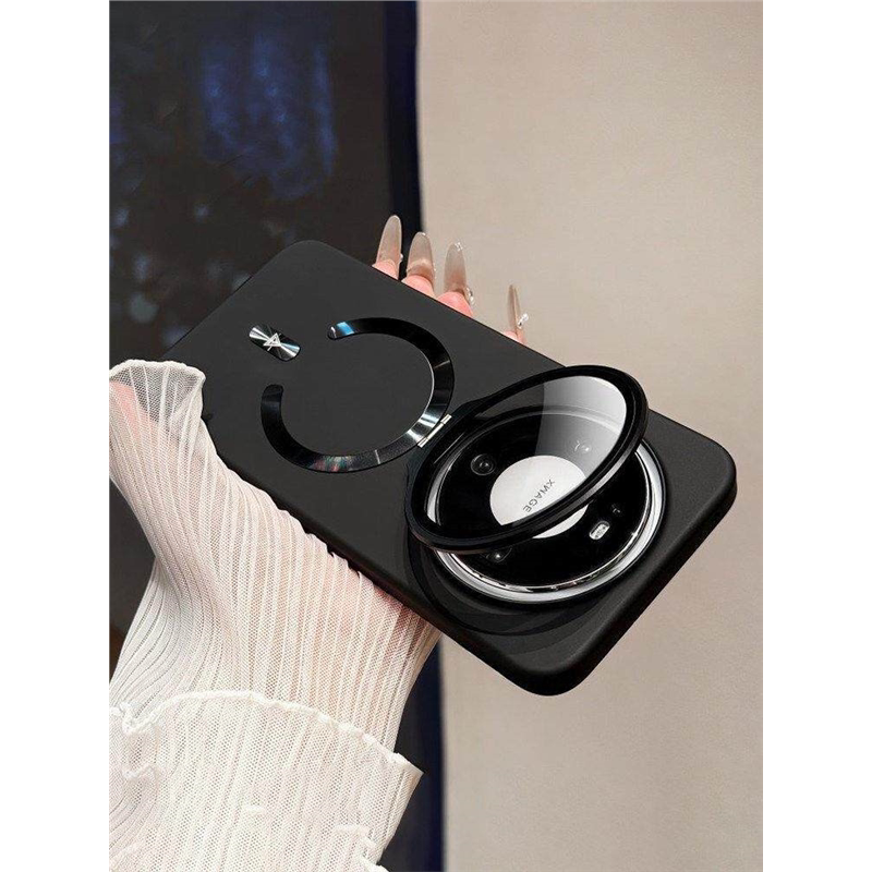 翻盖镜头膜磁吸支架适用荣耀magic8pro手机壳新款荣耀500Pro保护套高级感魔术8磨砂硅胶全包防摔男女纯色创意