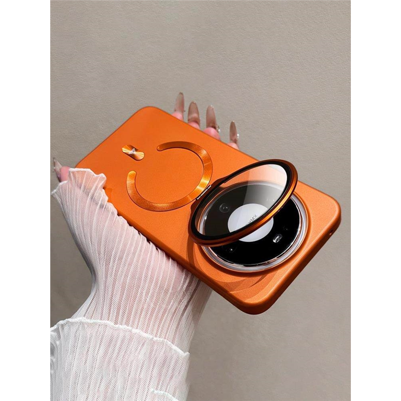 翻盖镜头膜磁吸支架适用荣耀magic8pro手机壳新款荣耀500Pro保护套高级感魔术8磨砂硅胶全包防摔男女纯色创意