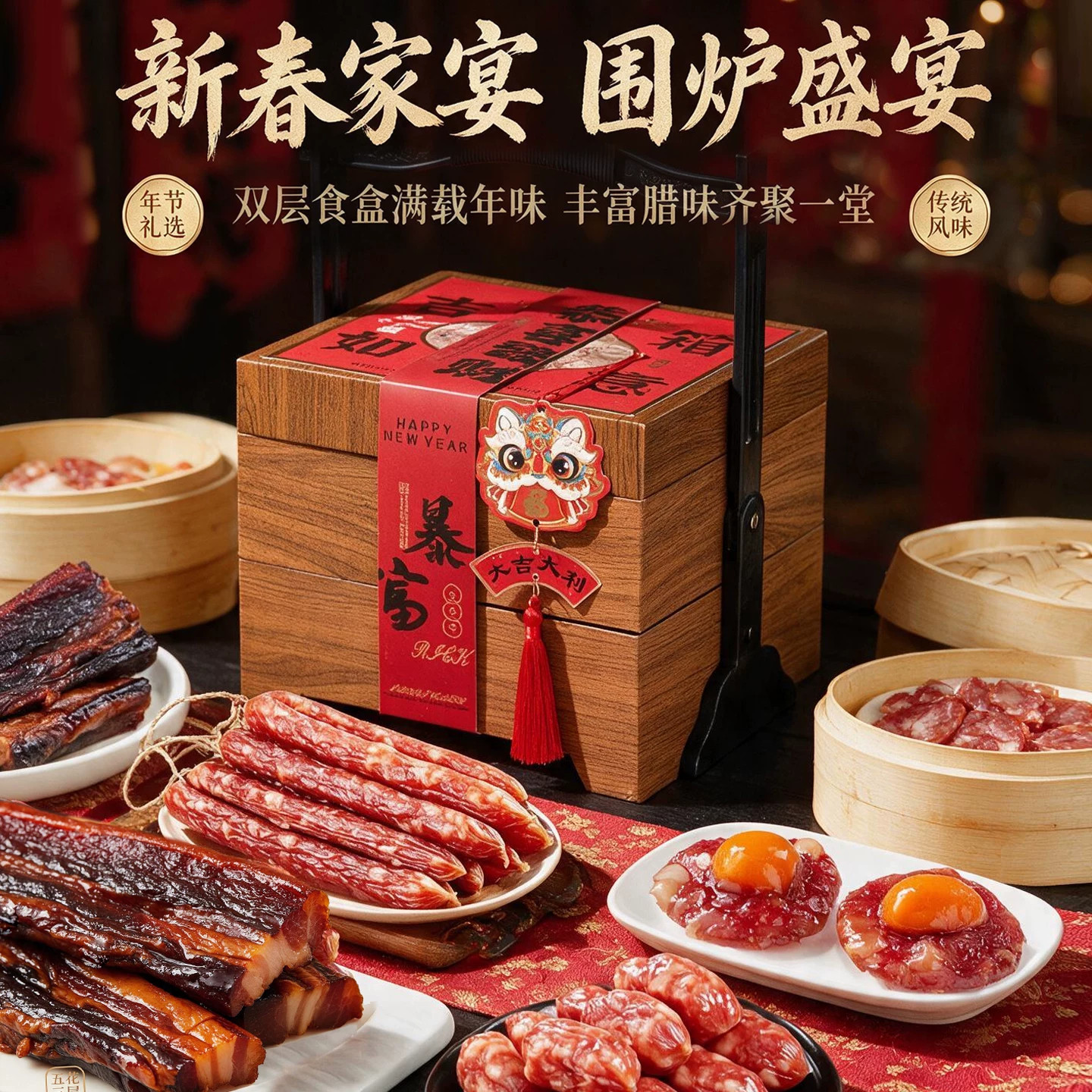中秋送礼湖南特产腊肉肠酱板鸭鱼