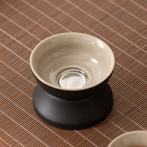 晨翔黑陶茶漏组不锈钢过滤网