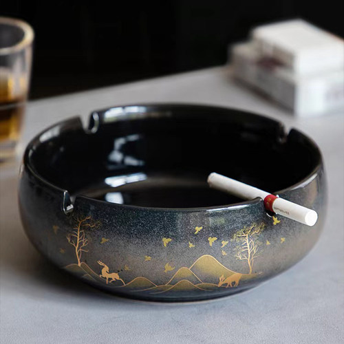 晨翔大号陶瓷烟灰缸家用简约