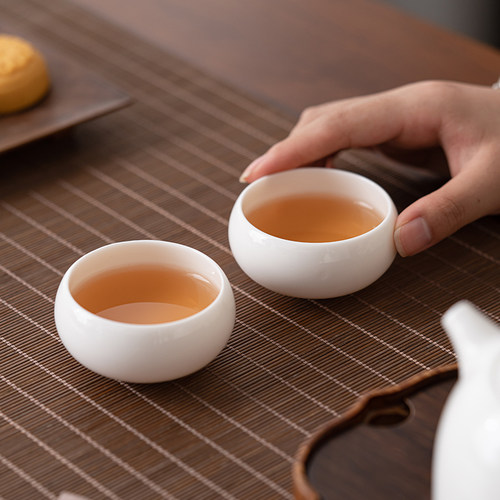 晨翔羊脂玉白瓷主人杯陶瓷品茗杯