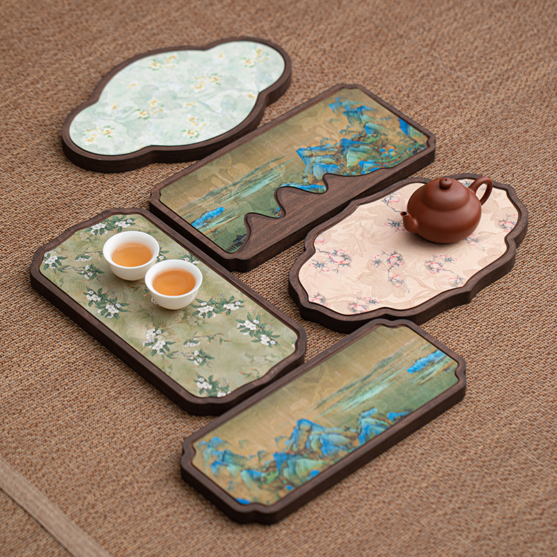 胡桃木色干泡茶盘功夫茶具壶承茶壶托盘收纳盘小型茶桌茶几茶台