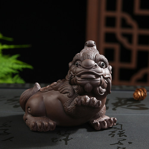 紫砂茶宠摆件晨翔金蟾手工