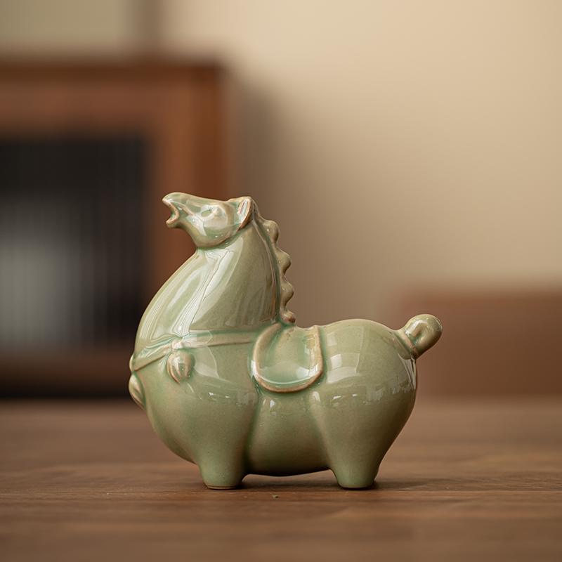 晨翔陶瓷唐马摆件小号招财客厅