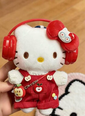 HelloKitty包包挂件红色苹果背带裤Kitty公仔玩偶书包挂饰钥匙扣